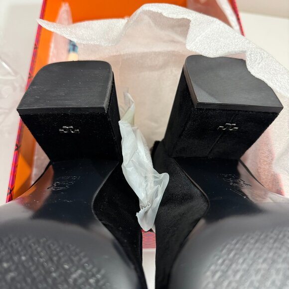 Tory Burch Josephine Velvet Pump Rhinestone Bow, Black, Size 10.5 - Picture 5 of 11